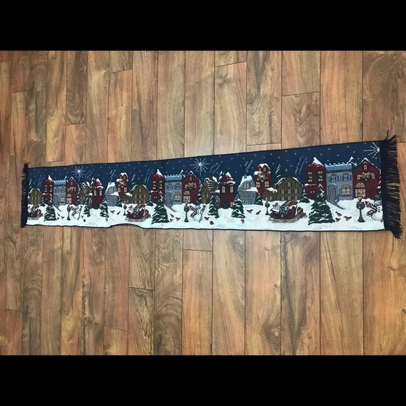 Christmas Village Table Runner Needlepoint - Picture 2 of 6